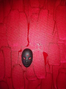 "Anxiety" 10" x 14" acrylic on canvas w/ceramic