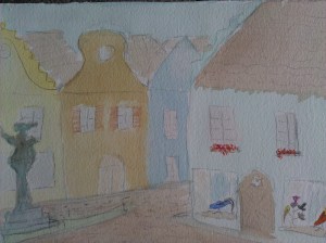 "Augsburg" 5" x 7" watercolor on paper 1985